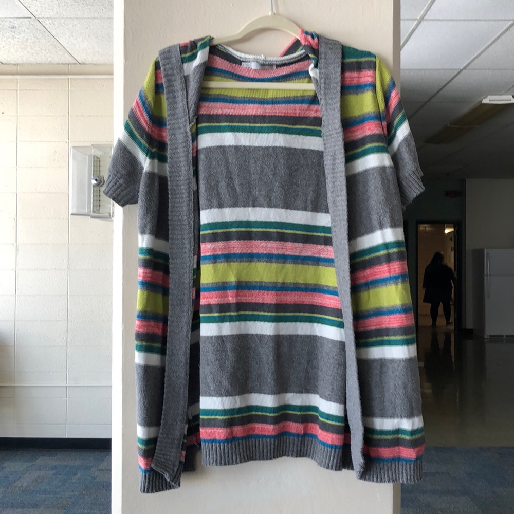 Maurices knitted short sleeve patterned cardigan